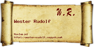 Wester Rudolf névjegykártya